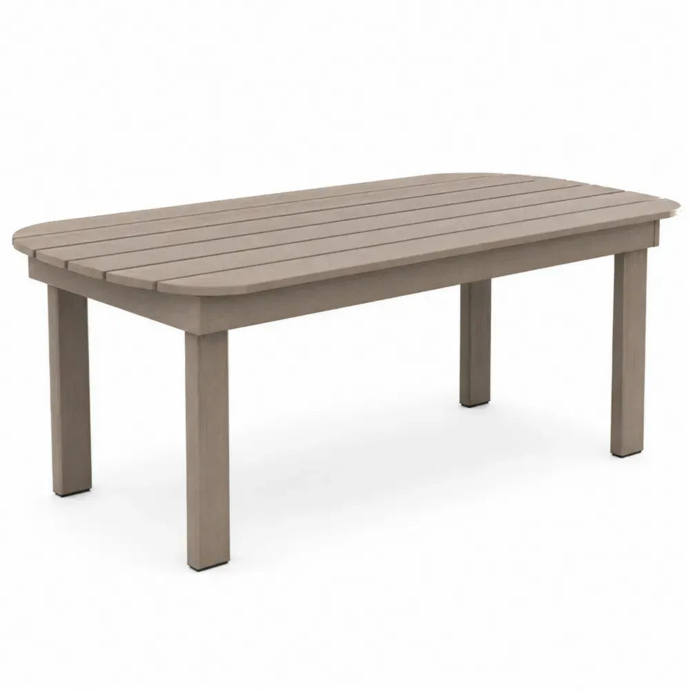 Gartentisch Esstisch 160 x 90 x 75 cm massives Akazienholz rechteckige Lattenplatte Taupe