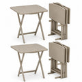 2er Set klappbare Gartentische quadratisch Taupe 48 x 48 x 65 cm Polypropylen