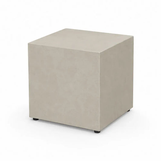Gartentisch Beistelltisch Würfel quadratisch Beige Schwarz 45 x 45 x 45 cm Glasfaserbeton