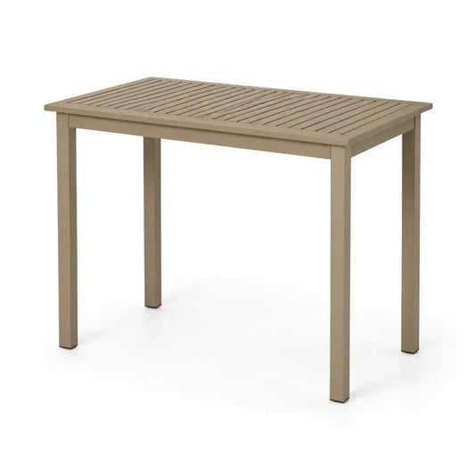 Gartentisch Esstisch rechteckig aus HDPE mit Lattenplatte Taupe 120 x 70 x 75 cm